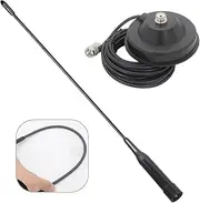 Dual Band VHF UHF 144MHZ/430MHz Amateur Mobile Whip Radio Antenna PL259 with Magnetic Base Extension Cable 16.5 ft Amateur Radio Mobile transceiver