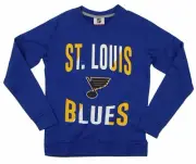 Outerstuff NHL Youth/Kid St. Louis Blues Performance Fleece Crew Neck Sweatshirt