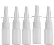 20ML White Empty Plastic Nasal Spray Bottles Pump Sprayer Mist Nose Spray Refillable Bottle For Saline Water Wash Applications Pack of 5