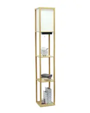 Lalia Home Floor Lamp Etagere with 2 USB Charging Ports & Charging Outlet
