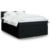 vidaXL Box Spring Bed with Mattress Dark Grey Double Fabric