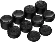 PlayVital Black Ergonomic Thumbstick Grips for Nintendo Switch Pro, PS5, PS4, Xbox Series X/S, Xbox One, Xbox One X/S Controller - with 3 Height Convex and Concave - Raised Dots & Studded Design
