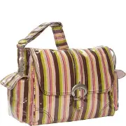 Kalencom Stripes Large Buckle Laminated Nappy Diaper Bag Brand New