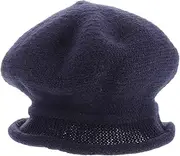 [BESPORTBLE] Soft Comfortable Knit Beret Hats Wide Brim French Beret for Men Women Boys and Girls Adjustable Headwear Dark Blue