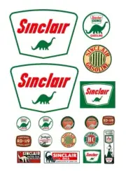 1:87 HO scale model Sinclair Oil gasoline station gas signs