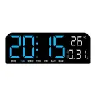 LED Digital Wall Clock with Temperature, Date, 2-Alarm, Countdown &6116