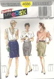 BURDA 4686 MISSES' SIZE 10-22 SKIRTS SEWING PATTERN OOP