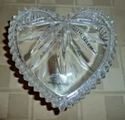 Wedgwood (Heart Shaped) Glass Covered Trinket Box NEW Crystal Palm Tree