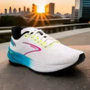 NEW Wmn's SZ 8B, BROOKS Hyperion WHITE / NEON-PINK/YELLOW/BLUE 120396-1B-120