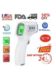 Non-Contact Forehead Infrared Thermometer. Digital with Color back light display