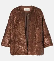[Dries Van Noten] Dries Van Noten Sequined jacket AU 10 brown
