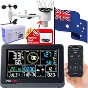 [PanTech] Weather Station Wireless Australia-Gen 3 IoT-Indoor and Outdoor Solar Power-Wi-Fi Smart -Climate Monitoring with Large 7.5'' Display-IoT Supported-Bonus Bird Spike Kit Included-PT-WS3900