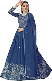 [ETHNIC EMPORIUM] Indian Navratri Woman Georgette Embroidered Sequin Lehenga Choli 2614