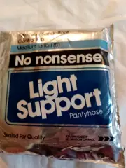 VTG No Nonsense Light Support Tan Pantyhose Sandalfoot Med/Tall~