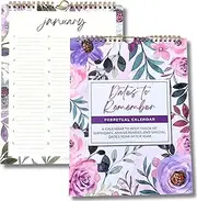 Extra Large Perpetual Floral Wall Calendar for Birthdays and Anniversaries -12 Months - Dates to Remember Book - Journal for Important & Special Days - Wall Hanging Date Organizer - 8.5x11"