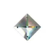Asfour Crystal, Sun catchers 28mm #2024, Clear Crystal Square Beads - 4 Holes