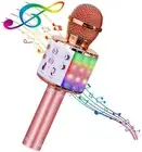 4 in 1 Bluetooth Handheld Wireless Karaoke Microphone Portable Speaker Home Pink