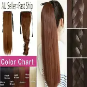 AU Mega Thick Clip In Ponytail Hair Extensions Straight Curly Wrap Pony Tail R07