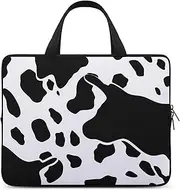 Laptop Case Sleeve Shockproof Computer Carrying Bag Black And White Cow Print Notebook Case Cover Laptop Bag Water Resistant Computer Cases Tablet Briefcase for Travel Business 10 Inch, Black and
