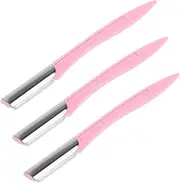 WEKADRIN Stainless Steel Eyebrow Razor 3-piece Portable Kit Makeup Tool for Women Girls Ladies Size Random
