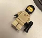 New Color LEGO Sand Tan Classic Spaceman With Space Black Helmet & Black Air