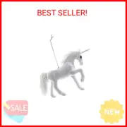 Frosted Kingdom White Plush Glittered Unicorn Christmas Ornament