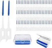 Duozhenzhu 440Pcs Dual-Use Interdental Brushes Soft Silicone Dental Picks Toothpicks Between Teeth Gum, Flossing Toothpick Brush for Cleaning Orthodontic Wire Tooth Clean Tool