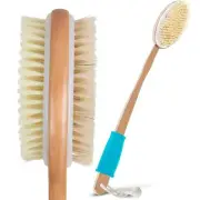 Vive Back Scrubber for Shower – Long Handle Dry Brushing Body Brush with Soft...