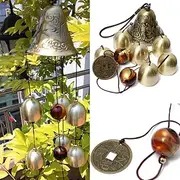 YIZUNNU Vintage Large Metal Wind Chimes Lucky Feng Shui 6 Bells Windchimes Outdoor Soothing Melody Garden Yard Hanging Decor 40cm