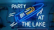 Party At The Lake Speedboat 24"x20" Neon Sign Light Lamp Decor With Dimmer VY
