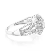 10ct White Gold 0.95 Carat Diamond Cluster Ring