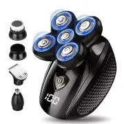 Bald Head Shaver,Electric Razor Head Shavers for Bald Men, 5-in-1 Head and Fa...