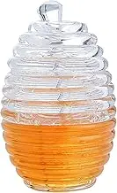 Dzmuero Honey jars with spoon, honey pot with spoon, 250 ml honey dispenser, honey jar with honey spoon, sealed glass container, wide mouth honey storage jar