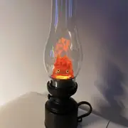 Calcifer Night Light Simulation Paraffin Lamp Home Decor Cartoon Candlestick Bedroom Sleeping Light Ty