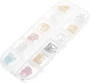 Ipetboom Metal Nail Art Chains Box Set 12 Styles Jewelry Making Supplies DIY Nail Stickers Fashionable for Parties