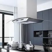 VRAXO Island Range Hood 90 cm LCD Display Touch Sensor 756 m³/h LED -22KG,50662