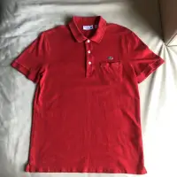 在飛比找蝦皮購物優惠-保證正品 Lacoste 紅色 經典 短袖POLO衫 siz