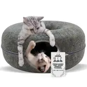 MeowMansion - Indoor Cat Tunnel Bed - Scratch Resistant Peekaboo Cave Donut S...