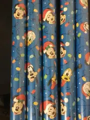 Disney Mickey Mouse Goofy Donald GIFT WRAPPING PAPER ROLL HOLIDAY 80 SQ. FT