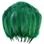 120pcs Blackish Green Goose Feathers Natural bulk 6-8 inch 15-20cm for Crafts...
