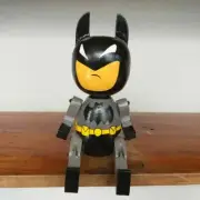 Wooden Batman Sitting Puppet Handmade Painted Home Decor Shelf Hinge Gift Toy