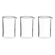 3PK Coffee Culture Glass Replacement Coffee Press Carafe Container 600ml Clear