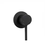 Fienza Hustle Matt Black Solid Brass Round Plate Wall Mixer