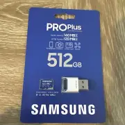 Samsung PRO Plus 512GB Micro SD SDXC MicroSDXC C10 UHS-I U3 V30 180MB/s Reader