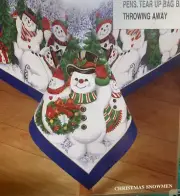 New - Christmas Snowmen Tobin Fabric Tablecloth 60 x 84 Oblong