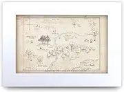 HWC Trading Winnie the Pooh Map A4 Printed 100 Aker Wood Nursery Print Baby Shower Room Gifts New Born Bedroom Gift Print Photo Picture Display