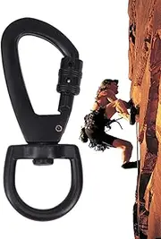 Dog Leash Clip - Keychain Carabiner with Lock | Eye Snaps, Swivel Snap Hooks, 360 Degrees Rotating, Flag Clips, Rope Clips for Securing Pets