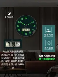 在飛比找Yahoo!奇摩拍賣優惠-TIMESS夜光電波鐘表掛鐘客廳家用時尚新款掛墻靜音鐘大氣