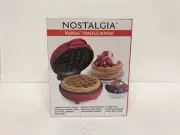 Nostalgia My Mini Waffle Maker 5" Cooking Surface, Brand New Red #22