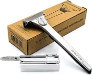 Parker Safety Razor - Adjustable Injector Razor - Single Edge - Silver - 20 Blades Included - Unisex Adult